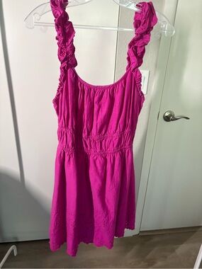 Fuchsia Old Navy Eyelet Lace Sundress with Scallop Hem